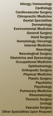 US Evaluations, LLC Specializes in a Large Variety Medical Areas